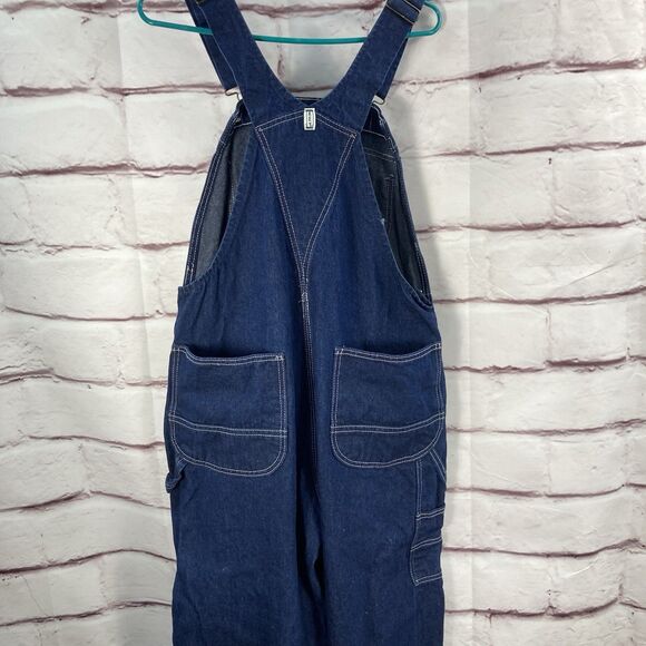 Mens KEY IMPERIAL Carpenter Bib Overalls 38x32 Denim Blue Utility Workwear - Picture 7 of 16